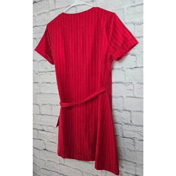 Revolve Academie The Turk Mini Wrap Dress in Red Stripe Size Small. - Picture 5 of 10